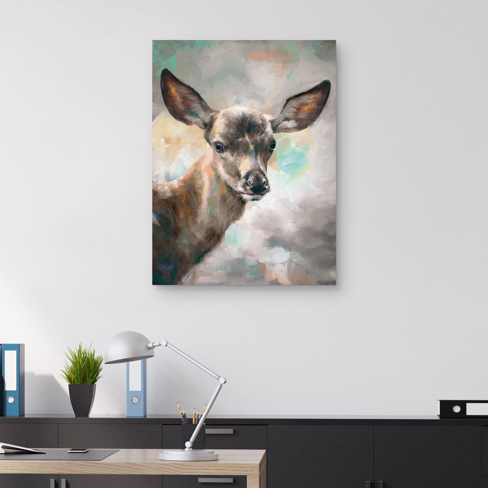Deer Portrait by Studio Arts Canvas Art Print