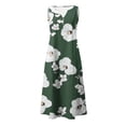 thumbnail image 5 of VBVC Women's Floral V-Neck Maxi Dress,Sleeveless Button Detail Flowy Dress For Women,Ladies Summer A-Line Beach Boho Sundress with Pockets,Army Green,S-5XL, 5 of 6