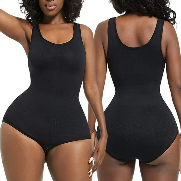 ITSAME Womens Shapewear Bodysuit, Tummy Control Ultra Firm Plus Size Seamless Jumpsuit Black L