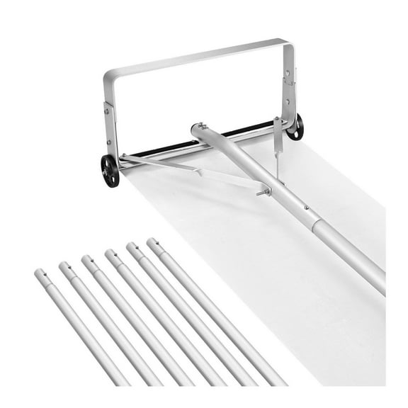 Snow Roof Rake, 18.5" Aluminum Blade, 5.2-30 ft Adjustable Snow Remover with Wheels, Lightweight Roof Snow Scraper for House, Debris Clearing
