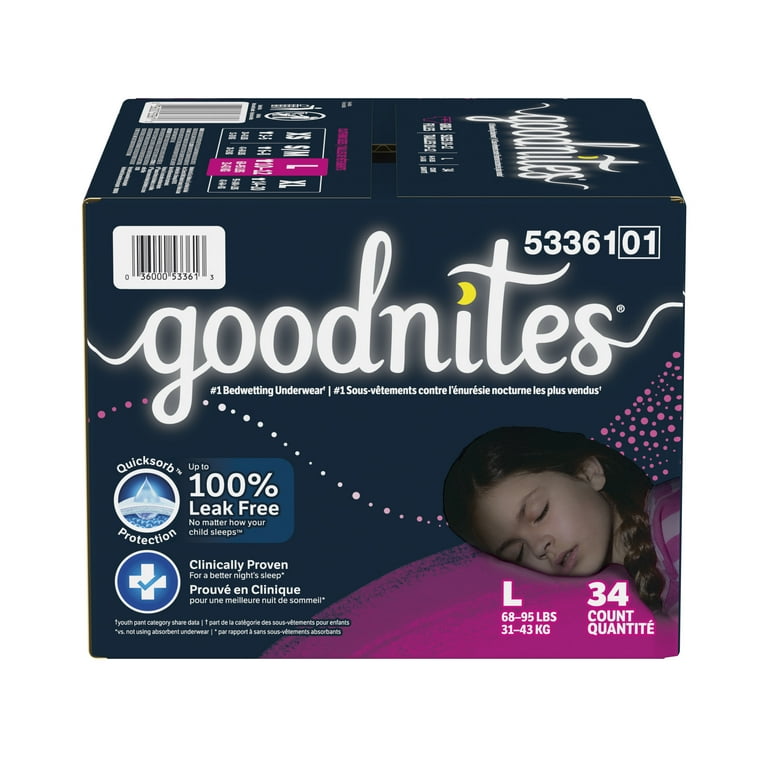 Goodnites Bedwetting Underwear for Girls, S/M (Pack of 12), 12