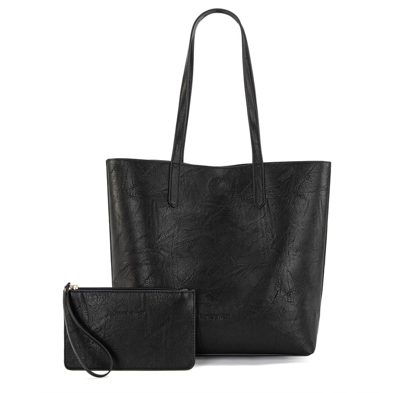 Montana West Soft Hobo Tote Bag with Top Handle, Black photo 1