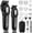 Black, variant on VGR Professional Hair Clippers for Men, Cordless Barber Clippers and Trimmers Set, Mens Hair Cutting Kit with 10 Guide Combs, USB Rechargeable Haircut Machine for Family, LED Display, Green