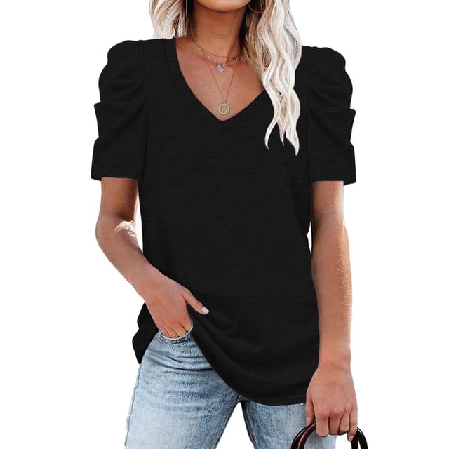 Camisa de manga abullonada camisa casual de manga corta elegante para viajar ANGGREK Otros