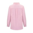 thumbnail image 4 of 2026 ! JINMGG Fall Long Sleeve Shirts for Women Fashion Women Casual Pockets Solid Turn-Down Neck Cardigan Long Sleeve Loose T-Shirt Autumn Blouse Button Tops Pink L, 4 of 5