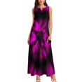 thumbnail image 3 of Robe Teinture sur Nœuds Violette Noire Robe Maxi à Imprimé Spirale Mode de Rue Bohemia Longues Robes Femme Design Sans Manches Surdimensionné Vestido, 3 of 5
