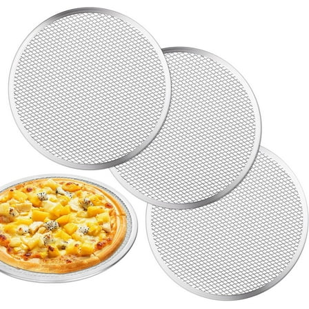 Pizza Screen, 12 Inch Pizza Pan for Oven, Nonstick Pizza Tray for Oven, Dishwasher Safe & Microwave Safe (2 Pcs)