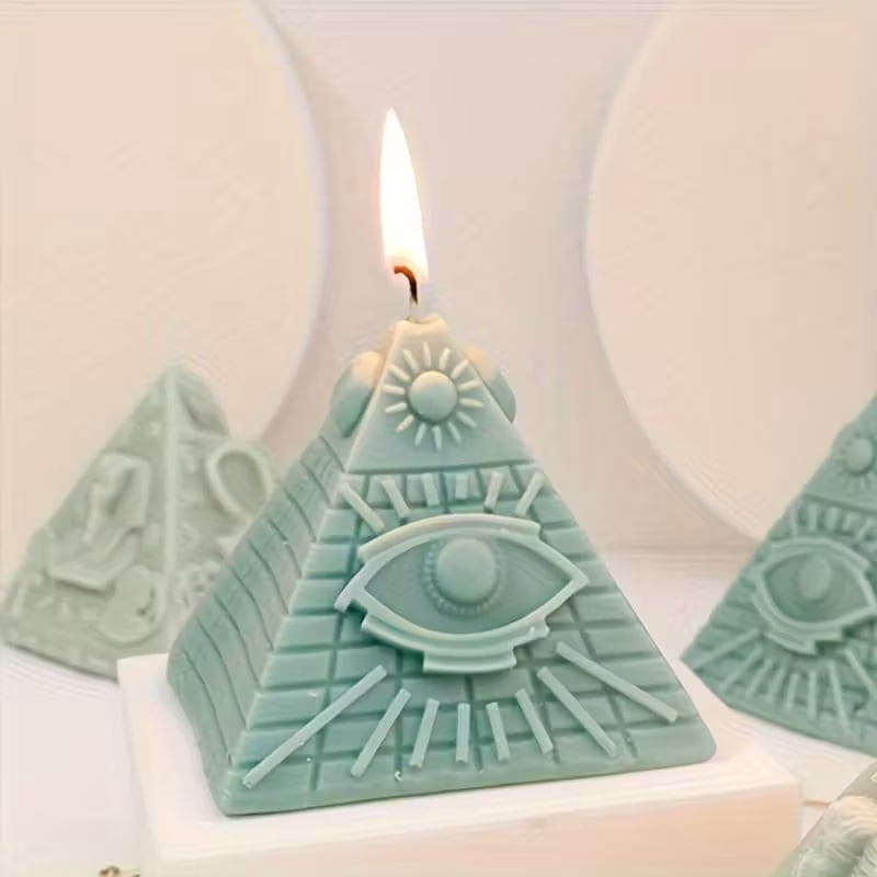 1 piece Egyptian candle mold Egyptian Pyramid with Eye of Power Scented Candle Silicone Mold - Unique irregular shape, suitable for handicrafts and home decoration ornaments silicone mold