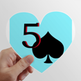 thumbnail image 1 of Cinco poker de espadas pacíficas. Calcomanías cardíacas,calcomanías para equipaje, 1 of 3