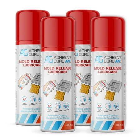 Adhesive Guru Silicone Mold Release Spray for Epoxy Resin (4 x 13.5 fl oz) 4 Pack