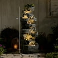 thumbnail image 6 of 58Inch Outdoor Garden Water Fountain 6 Tiers Large Cascading Rock Natural Waterfall Outdoor Fountain with LED Lights for Patio Porch Backyard Home Art Decor, 6 of 9