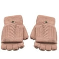 thumbnail image 1 of 1 Paire de Gants d'Hiver Chauds avec Rabat Mitaines Tricotées Gants Tricotés Randonnée Extérieure 2-en-1 Mitaines Sans Doigts, Rose, 1 of 8