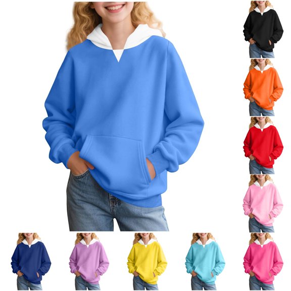LIUYUNNN Girls Teal Zip up Hoodie Girls Hoodies & Sweatshirts Long Sleeve Casual Pullover Soft Comfortable Kids Sweatshirt For Spring And Fall, Size 3-4 Years
