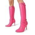 thumbnail image 7 of DREAM PAIRS Women's Metallic Stiletto Heeled Knee High Boots Sexy Fashion Pointed Toe Dress Boots with Stud and Zipper Tassel, 7 of 7