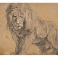 thumbnail image 2 of Peter Paul Rubens 13x12 Black Ornate Wood Framed Double Matted Museum Art Print Titled: Lion (C. 1612-1613), 2 of 5