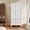 White, variant on CBJCBJ 70"Mid-Century Wood Armoires Wardrobe Closet, Bedroom Clothing Storage Cabinet with Hanging Rail, Black