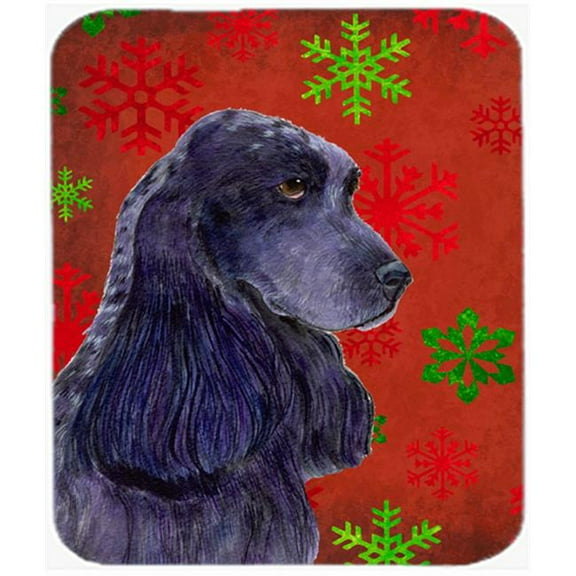 Cocker Spaniel Red and Green Snowflakes Christmas Mouse Pad, Hot Pad or Trivet