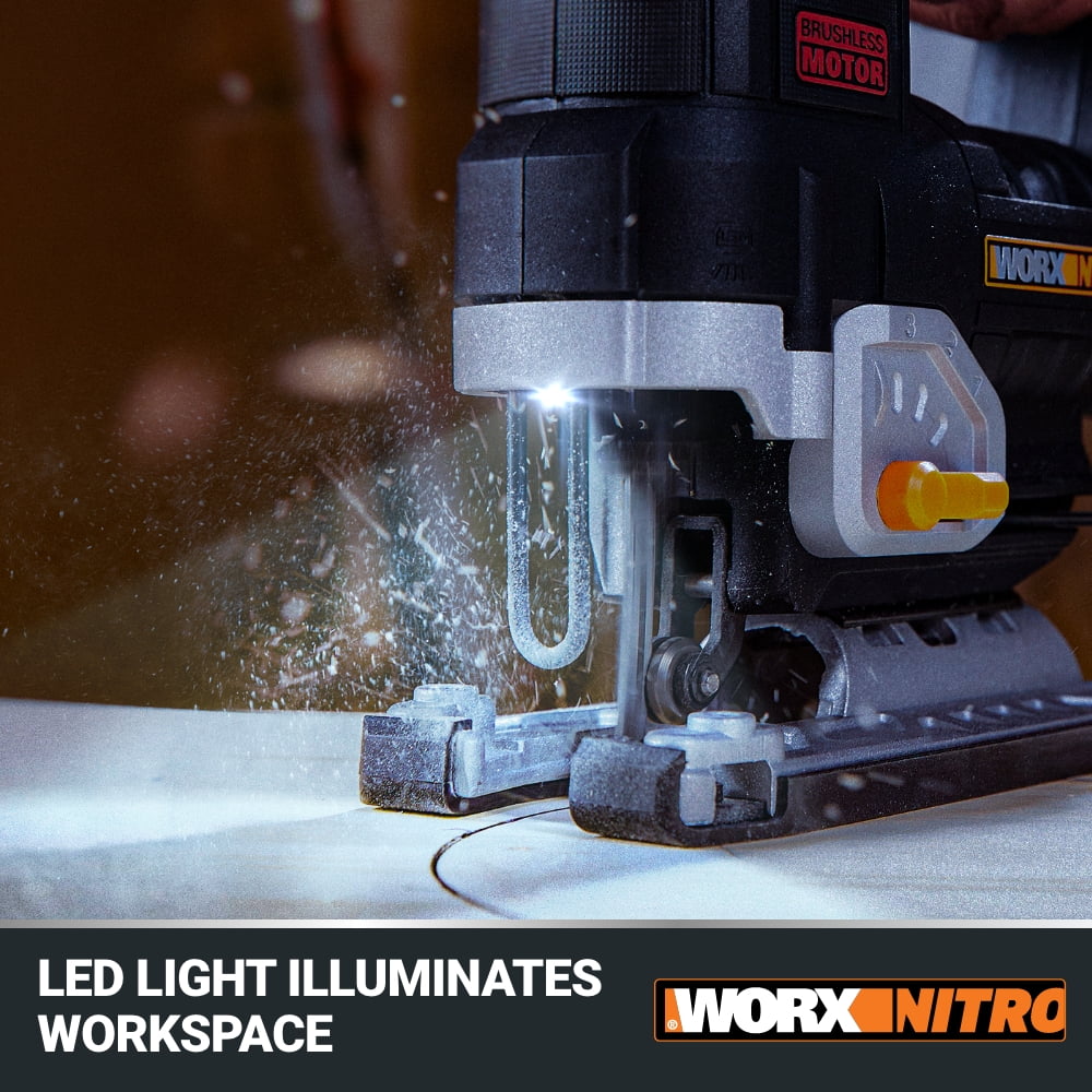 Worx Nitro WX542L.9 20V Power Share Cordless Jigsaw with Brushless Motor (Tool Only)