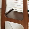 thumbnail image 5 of High-Quality Slim Side Table with Storage & Vintage Charm Retro reddish brown narrow slate side table fits small spaces. Sturdy MDF & rock plate., 5 of 8