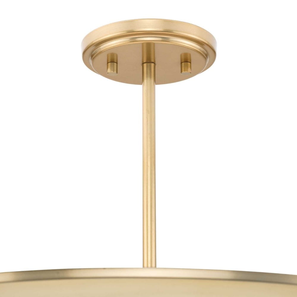Progress Lighting Pinellas 4-Light Close-to-Ceiling Softgold Steel Fixture with White Plaster Shade