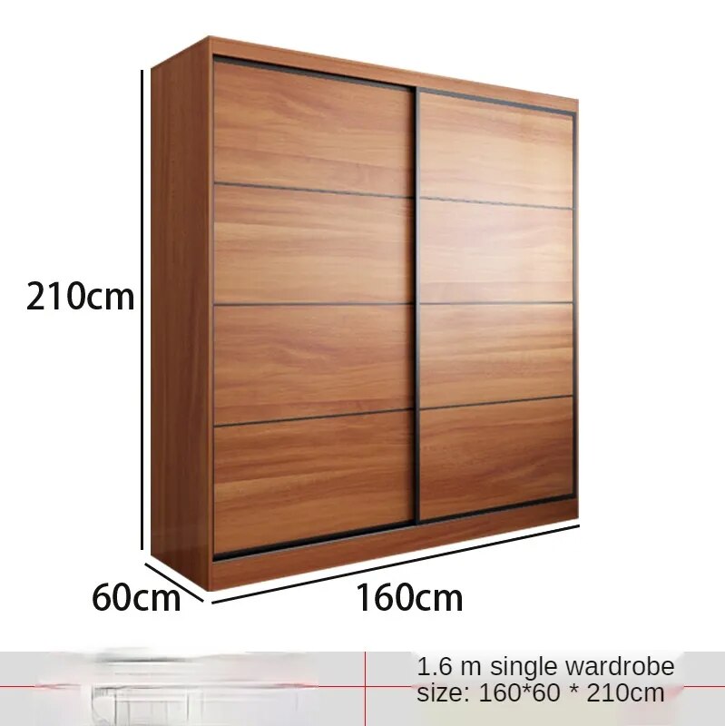 Sliding door wardrobe sliding door wooden wardrobe assembly bedroom household locker