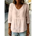 thumbnail image 4 of Nyfairy Plus Size Women's Round Neck Short Sleeve Casual Loose Tunic Top, 4 of 4
