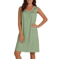 thumbnail image 5 of BUIGTTKLOP Nightgowns for Women Tank Sleeveless Night Gowns Lace Button Sleep Dress House Dress with Pockets, 5 of 6
