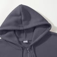 thumbnail image 4 of Mens Long Sleeve Zip-up Hoodie With Kanga Pocket Dark Gray XL, 4 of 6