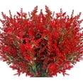 thumbnail image 2 of ZOELNIC 8PCS Artificial Lavender Flowers Faux UV Resistant Plastic Fake Flower for Indoor Outdoor Hanging Flowerpot Windows Home Decoration (Red), 2 of 6