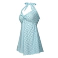 thumbnail image 3 of HDE Women Swim Dress Tummy Control One-Pieces Swimwear Teal Gingham 20, 3 of 6