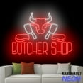 thumbnail image 2 of Handmadetneonsign Butcher Shop Open Neon Sign, Butcher Led Light, Butcher Store Wall Art Decor 93840, 2 of 5