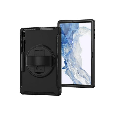 SaharaCase - PROTECTION Hand Strap Series Case for Samsung Galaxy Tab S8+ - Black