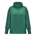thumbnail image 3 of Delayuji Fashion Solid color high-neck sleeve knitted sweater, warm top for autumn and winter 2025, 3 of 5