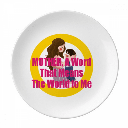 

Mother Word World Great Plate Decorative Porcelain Salver Tableware Dinner Dish