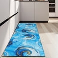 thumbnail image 4 of Blue Gold Marble Pattern Kitchen Rug Mat,Kitchen Runner Rugs Non Skid Washable,Decorative Kitchen Floor Mats for Kitchen,Sink,Laundry,17"X47", 4 of 5