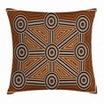 thumbnail image 1 of Tribal Throw Pillow Cushion Cover, Australian Aboriginal Style Earth Tone Dot Painting Depicting Pattern with Borders, Decorative Square Accent Pillow Case, 18 X 18 Inches, Multicolor, by Ambesonne, 1 of 2