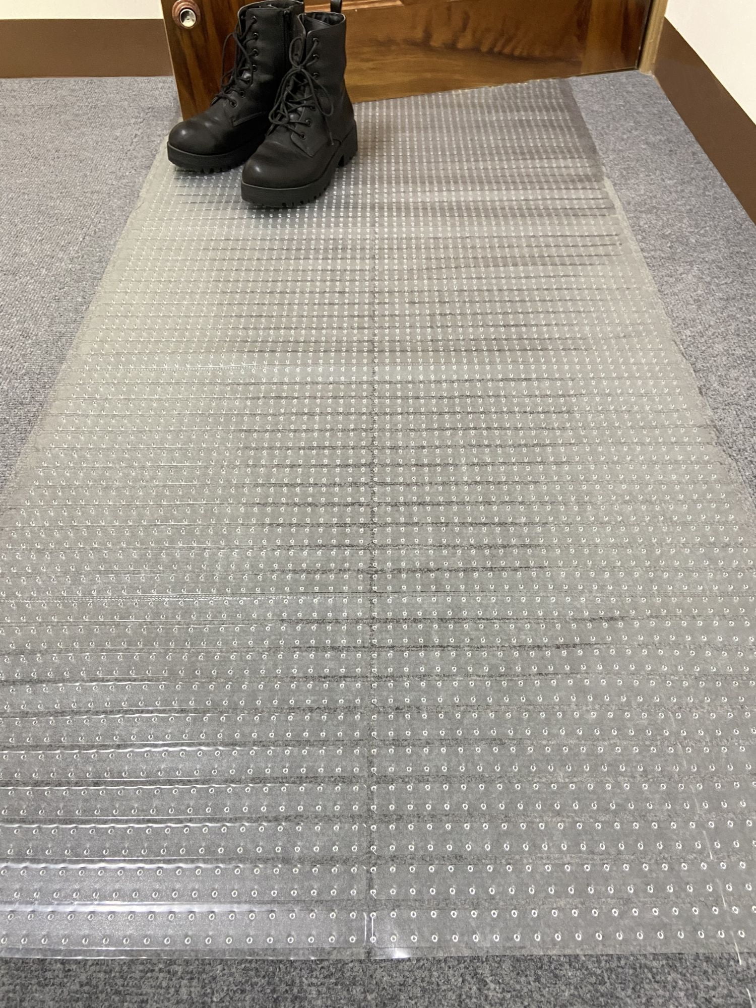 Ottomanson Floor Protector Waterproof Non-Slip Rubberback 2x25 Indoor Protector Runner Rug, 2'2" x 25', Clear