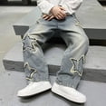 thumbnail image 4 of TOWED22 Toddler Boys Baggy Cargo Jeans, Elastic Waist Denim Pants with Side Pockets, Trendy Casual Streetwear Fit for Kids(Blue,5-7 Y), 4 of 6
