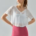 thumbnail image 4 of Blusa de verano para yoga, fina, transpirable, deportiva, de manga corta, ajustada, para fitness, camiseta de yoga, 4 of 5
