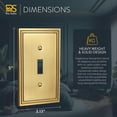 thumbnail image 6 of Rio Salto Imperial Collection Brushed Brass Gold Toggle Flip Switch Cover  1-Gang 5" x 3.13" Medium Size Metal Light Switch Cover Plate Heavy-Gauge Decorative Wall Plates Outlet Covers, 6 of 8