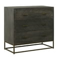 thumbnail image 2 of 30 Inches 3 Drawer Mango Wood Storage Chest with Tubular Metal Base in Gray, 2 of 7