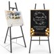 thumbnail image 1 of Caballete negro para carteles Caballete de exhibición de metal resistente con cadena ajustable Caballete artístico de 4 niveles de altura para pintar carteles de bodas y exhibiciones comerciales, 1 of 1