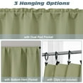 thumbnail image 3 of OVZME Sage Valance for Window 14 Inches long, Small Window Kitchen Valance Curtain, Rod Pocket Cafe Valance for Living Room Bedroom Bathroom Laundry Basement, 60"W x 14"L, 1 Piece, 3 of 8