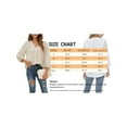 thumbnail image 6 of Liacowi Women Chiffon Blouses Casual 3/4 Sleeve V Neck Jacquard Shirt Loose Lace Patchwork Office Tunic Tops, 6 of 6