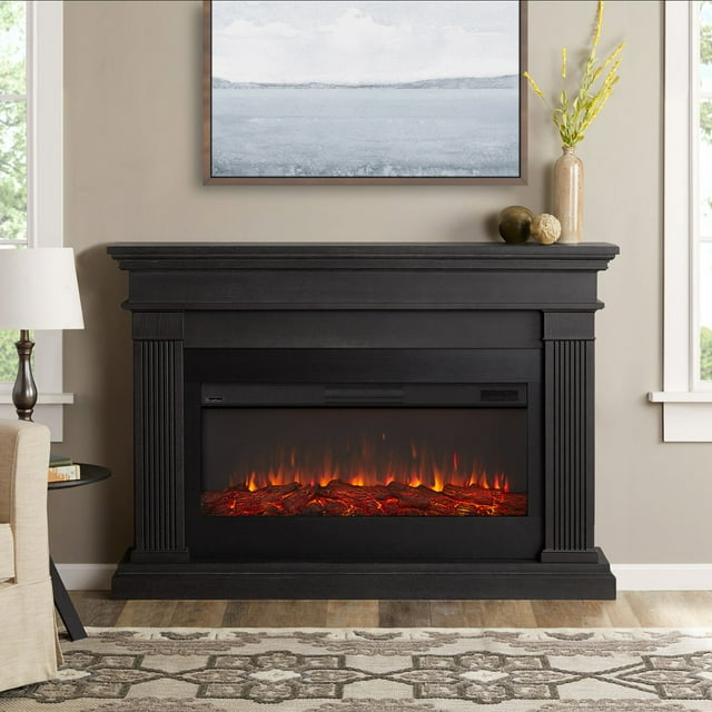 Real Flame Beau Manteau de Cheminée Électrique Gris