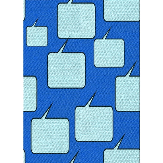 Ahgly Company Machine Washable Indoor Rectangle Transitional Blue Area Rugs, 8' x 12'