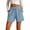 Light blue, variant on Women's Jean Shorts Drawstring Mid Waisted Denim Shorts with Pockets Casual Summer Jeans Trendy by Yigetop Black S