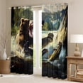 thumbnail image 2 of Castle Fairy Children Teenagers Wildlife Bear Big Bass Fish Black Out Curtains,Fishing And Hunting Curtains Pack of 2 (42x63 Each),Mountain Jungle Animal Bedroom Curtains,Super Cozy Room Decor, 2 of 6