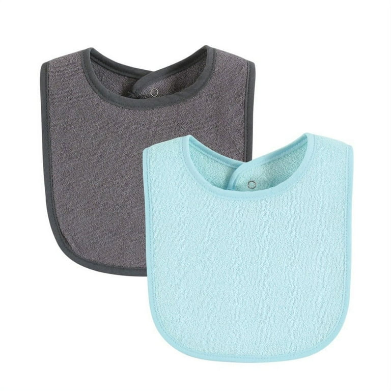 Hudson Baby Drooler Bib with Waterproof Lining, Blue