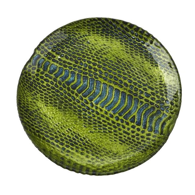Grenade Rouge 2235-7 Peau de Serpent 8,5 Po Assiette Émeraude et Bleue - Ensemble de 4